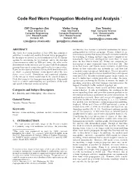 Code Red Worm Propagation Modeling and Analysis ∗