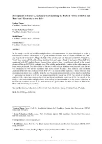 Development of Science Achievement Test Including the Units of “States of Matter and Heat” and “Electricity in Our Life”