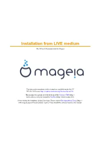 Installation from LIVE Medium