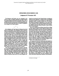 MINQUIERS and ECREHOS CASE Judgment of 17 Novemlber 1953