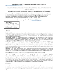 Rademan Et Al., Afr., J. Complement Altern Med. (2019) 16 (1): 13-23 I1.2