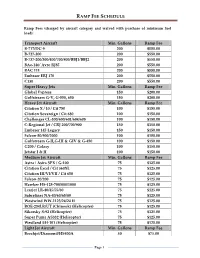Ramp Fee Schedule