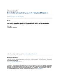 Security Hardened Remote Terminal Units for SCADA Networks