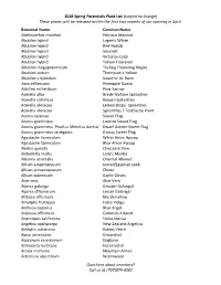 2018 Spring Perennials List