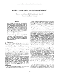 Forward Perimeter Search with Controlled Use of Memory