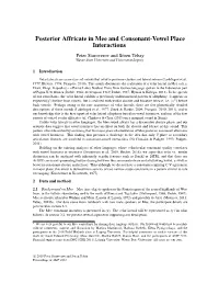 Posterior Affricate in Mee and Consonant-Vowel Place Interactions Peter Staroverov and Soren¨ Tebay Wayne State University and Universitat¨ Leipzig