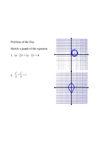Problem of the Day Sketch a Graph of The
