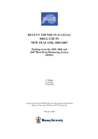 Recent Trends in Illegal Drug Use in New Zealand, 2005-2007