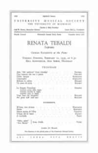 RENATA TEBALDI Soprano