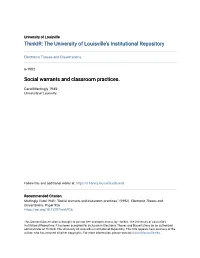 Social Warrants and Classroom Practices