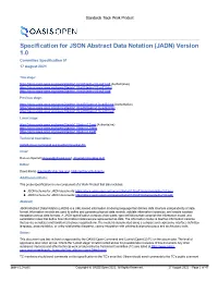 Specification for JSON Abstract Data Notation Version