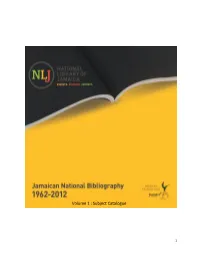 Volume 1 : Subject Catalogue