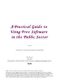 A Practical Guide to Using Free Software in the Public Sector