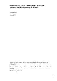 Climate Change Adaptation Mainstreaming Implementation in Kiribati