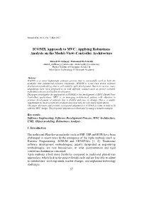 ICONIX Approach to MVC: Applying Robustness Analysis on the Model–View–Controller Architecture