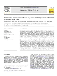 Modern Pollen Influx Data from Lake Baiyangdian, China