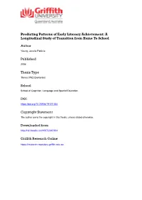 'Predicting the Patterns of Early Literacy Achievement