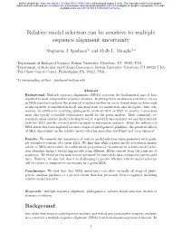 Relative Model Selection Can Be Sensitive to Multiple Sequence Alignment Uncertainty