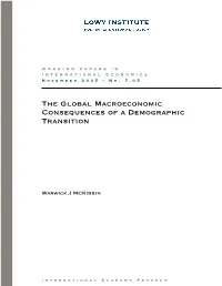 The Global Macroeconomic Consequences of a Demographic Transition