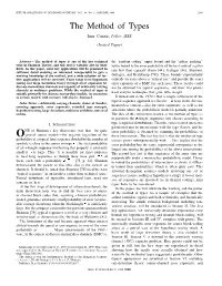 The Method of Types