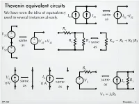Thevenin Equivalent Circuits