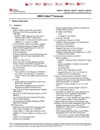 Am437x Sitara™ Processors Datasheet