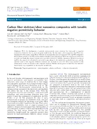 Carbon Fiber Skeleton/Silver Nanowires Composites with Tunable Negative