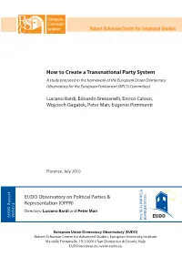 How to Create a Transnational Party System