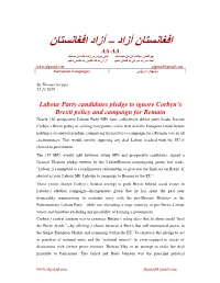 Labour Party Candidates Pledge to Ignore Corbyn's