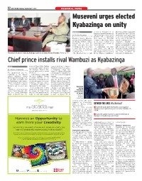 Museveni Urges Elected Kyabazinga on Unity