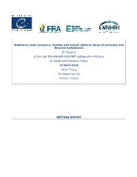 Resilience Under Pressure: Equality and Human Rights in Times Of