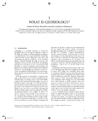 1 What Is Geobiology?