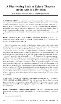 A Disorienting Look at Euler's Theorem on the Axis of a Rotation
