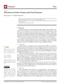 Advances in Feline Viruses and Viral Diseases