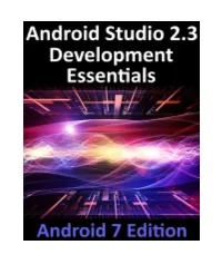 Android Studio 2.3 Development Essentials Android 7 Edition
