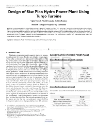 Design of 5Kw Pico Hydro Power Plant Using Turgo Turbine