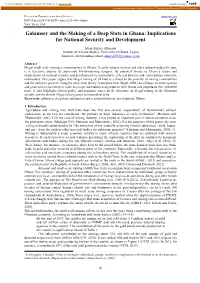 Galamsey and the Making of a Deep State in Ghana: Implications for National Security and Development