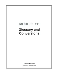 MODULE 11: GLOSSARY and CONVERSIONS Cell Engines