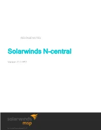 Solarwinds N-Central Release Notes