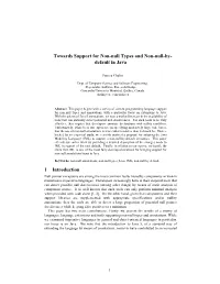 Towards Support for Non-Null Types and Non-Null-By- Default in Java 1
