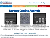 TSMC Integrated Fan-Out (Info) Package Apple A10