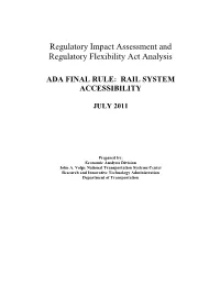 Ada Final Rule: Rail System Accessibility July 2011