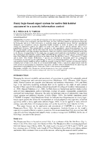 Fuzzy Logic-Based Expert System for Native Fish Habitat Assessment in a Scarcity Information Context