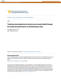 Teaching Intermediate-Level Technical and Musical Skills Through the Study and Performance of Selected Piano Duos