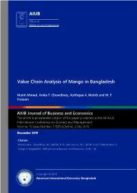 Value Chain Analysis of Mango in Bangladesh