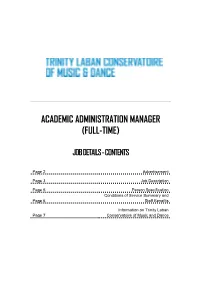 Academic Administration Manager (Full-Time)