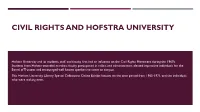 Civil Rights and Hofstra University