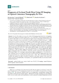 Diagnosis of Occlusal Tooth Wear Using 3D Imaging of Optical Coherence Tomography Ex Vivo