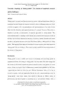 'Doing Gender': an Analysis of Empirical Research and Its Challenges