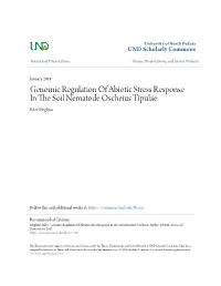 Genomic Regulation of Abiotic Stress Response in the Soil Nematode Oscheius Tipulae